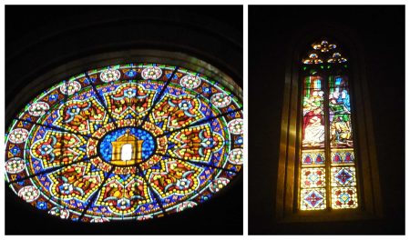 Imagem 9: Vitrais multicoloridos que adornam as fachadas das catedrais góticas.