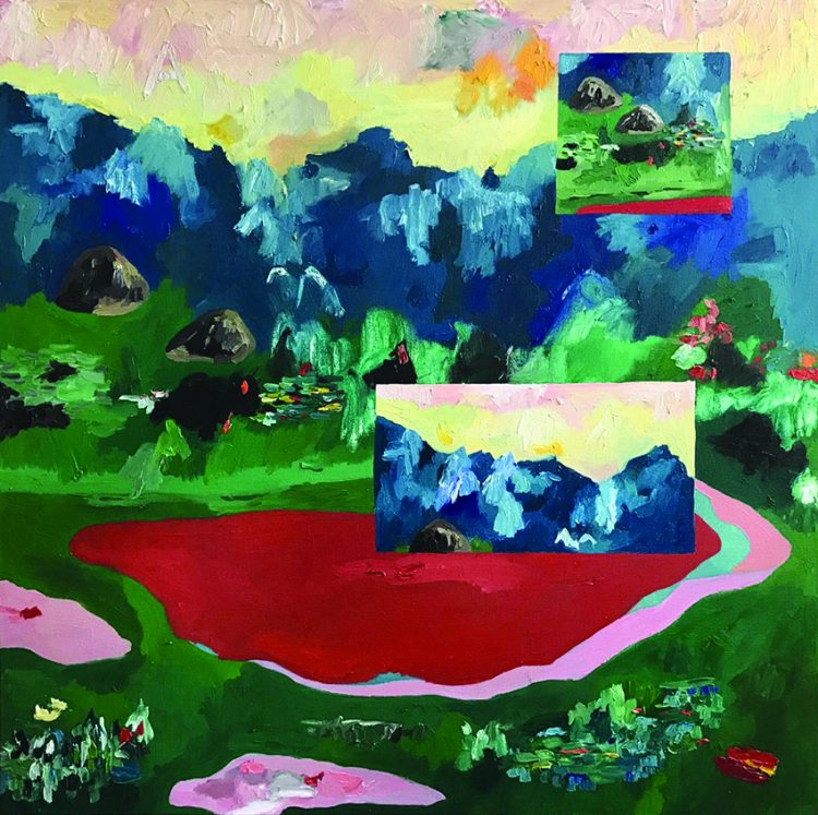 Paloma Mecozzi, Melancia, óleo sobre tela, 80 x 80cm.