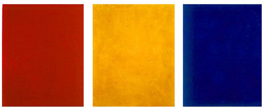 Alexander Rodchenko .Pura cor vermelha, Pura cor amarela, Pura cor azul (1921),