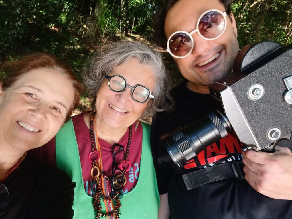 festival inflamável-Artista Juliana Hoffmann com o Duo Strangloscope, composto pelos cineastas Cláudia Cárdenas e Rafael Schlichting. Foto Divulgação